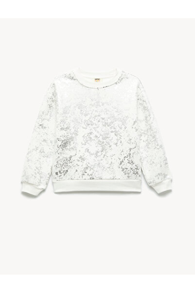 Koton Φούτερ για κορίτσια με σχέδιο σε χρώμα εκρού 6Wkg10073Ak