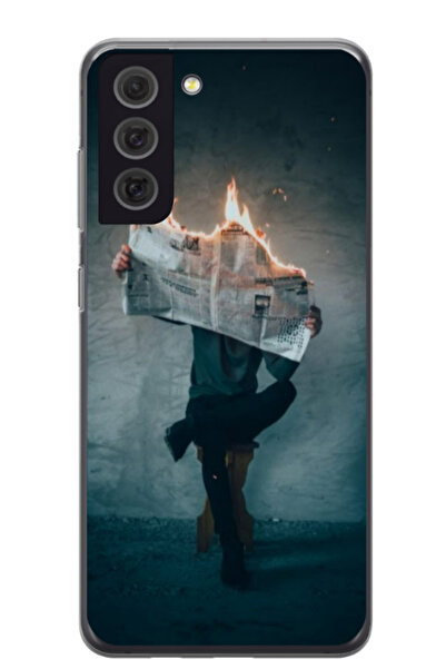 Atlas Εξατομικευμένη θήκη για Samsung Galaxy S21 FE, μοντέλο Burn the News, S...