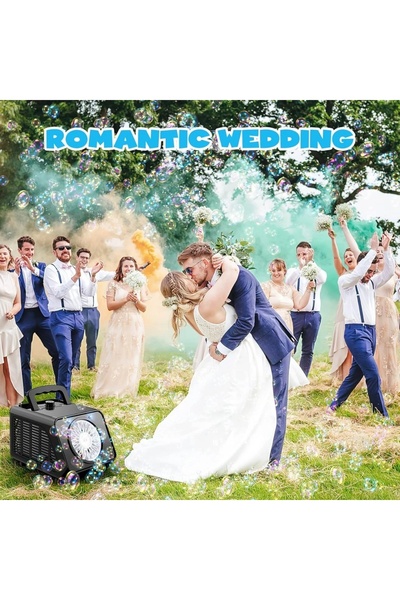 divendi-ro Electric soap bubble maker, LED lights, 2 speeds, 200ml, 12000 bubbles/min, White