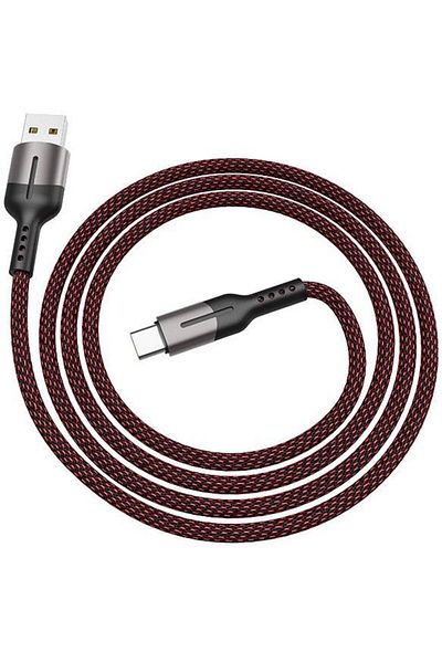 Lamtech Data and Charging Cable Lamtech, USB to Type-C, 5A, 1.2m, Black/Red