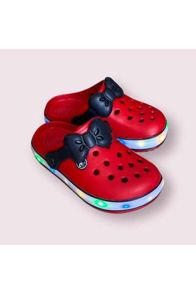 AkınalBella Female Child Red Light Led Sole Indoor Slippers Sandals