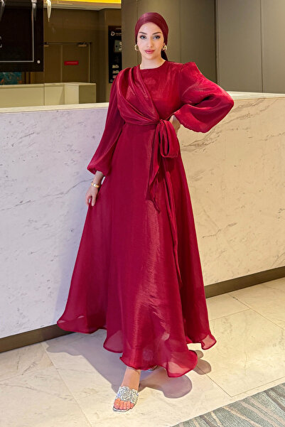 Tesettür Diyarı Βραδινό φόρεμα Jan Jan με πλαϊνή δέσιμο