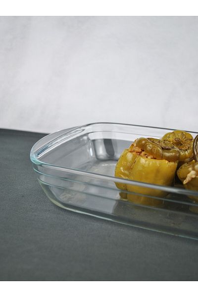 Qualitev Borcam Premium Square Tray Oven Tray Rectangular 32 X 20 cm 1.9 Liters - 1 Piece