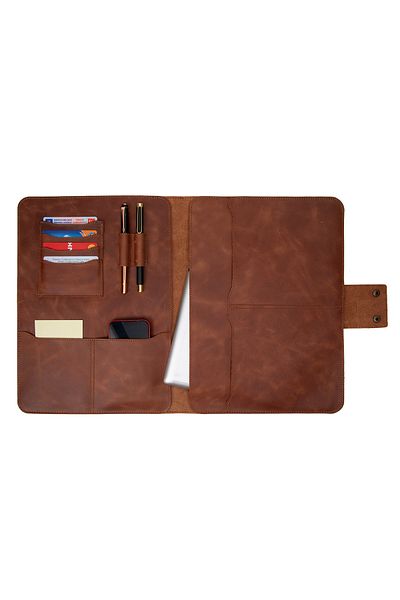 deridense M2 13-14 Inch MacBook Pro-Air Genuine Leather Crazy Leather Organizer Briefcase Tablet Case