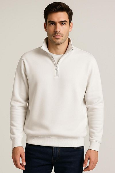 JUDGE 3 Thread Thick Ruched Winter Stand up Bato Collar Tomorrow Zipper Oversize Men's Sweatshirt a Quality