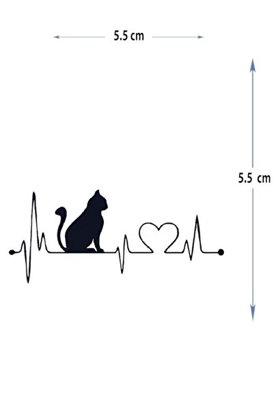 Attach MED-176 YARI KALICI RİTİM KALP VE KEDİ DESEN DÖVME-TATTO