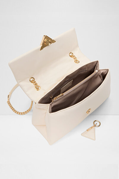 Aldo Largesoftpuff - Women's Chain Handle Large Size Ecru Crossbody Bag