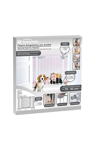 divendi-ro Barieră de siguranță pentru copii, închidere automată, sistem de blocare, metal, 76x75-82cm, alb