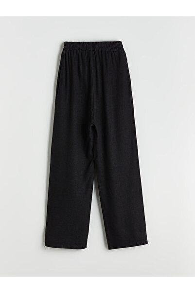 LC Waikiki Linen Look Women's Trousers with Elastic Waist