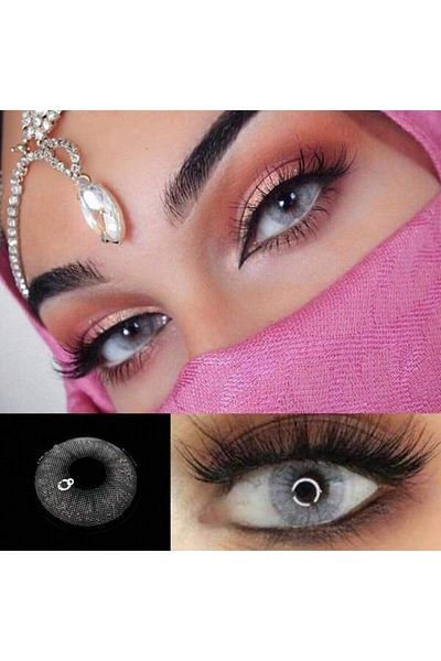 OEM Grey Colored Contact Lenses, Poney Grey, 365 Wears, Cosmetic, No Diopters