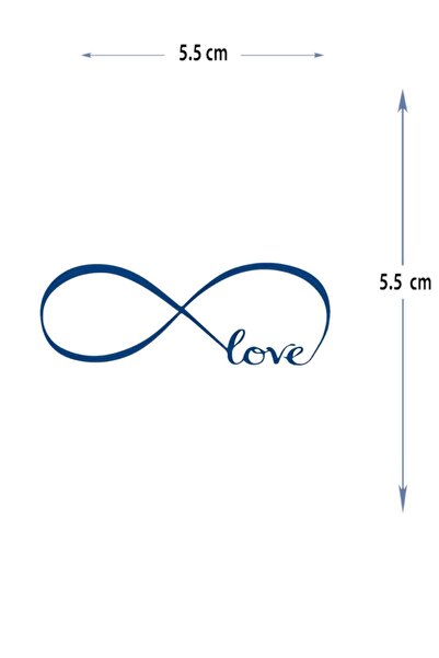 Attach MED-116 YARI KALICI SONSUZLUK İÇİ LOVE-AŞK YAZILI DESEN DÖVME-TATTO