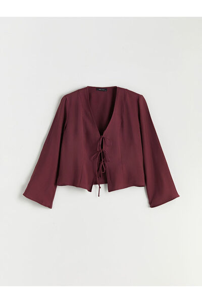 LC Waikiki Quality Parts from Celebi Store |   V Neck Modal Blend Tie-Up Blouse