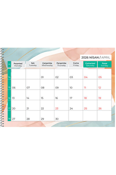 NATURELBASIM 2026 MASAÜSTÜ DEFTER PLANLAMA TAKVİM 23X33 CM