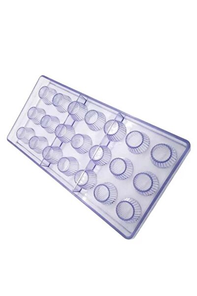 ELEGANT HOME قالب شوكولاتة أكريليك مجوف بحواف مخططة