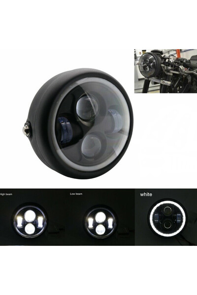 EVO MOTORS Far Moto Cafe Racer Lupa Angel Eyes Custom Bobber Chooper 16CM