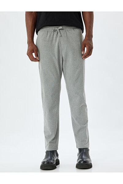 Koton Lace-Up Trousers with Pocket Detail Viscose Blend