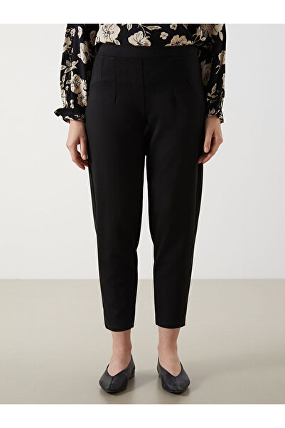 LC Waikiki Siyah Beli Lastikli Havuç Kesim Kadın Pantolon