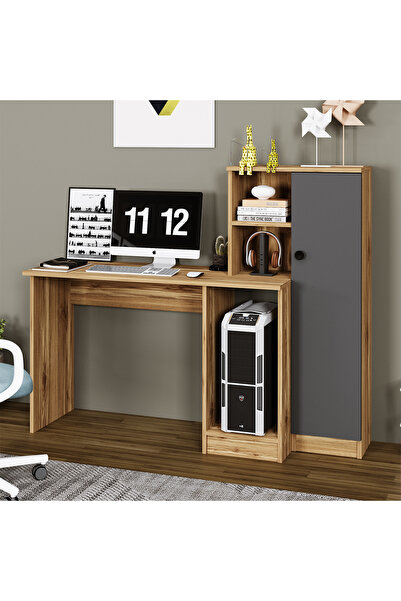 Kalender Dekor Aynur Dolaplı Raflı Çalışma Masası Bilgisayar Masası