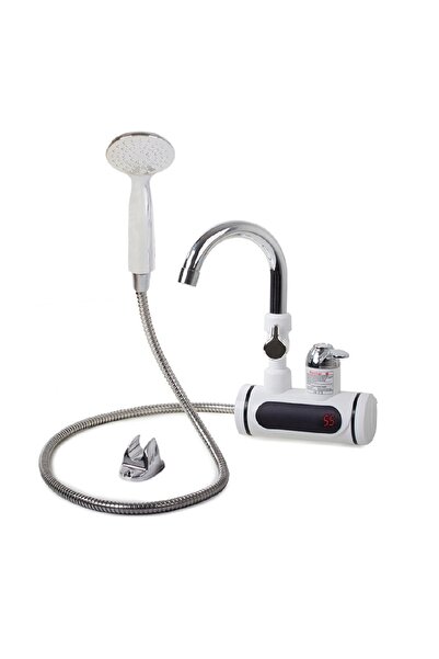 divendi-ro Baterie electrică pentru încălzire instantanee a apei cu duș, 3000W, afișaj LCD, alb