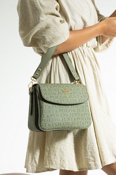 Just Polo Women's Three Compartment Shoulder Bag and Wallet Combination