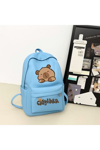Toum Capybara Printed School, Dershane, Course Backpack