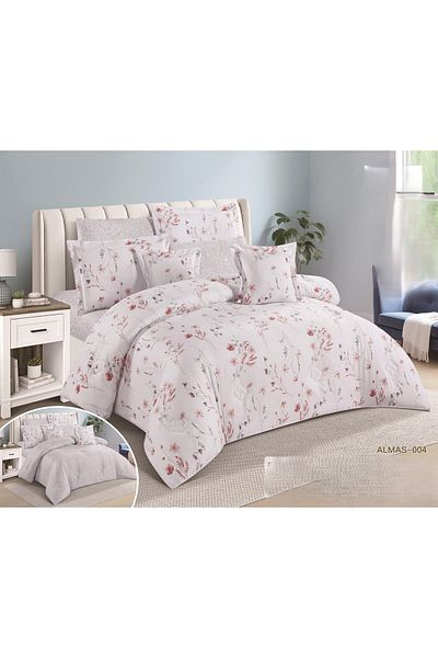NAGAMA 100% cotton double-sided printed bedspread, 8-piece comforter set, size 230*250cm