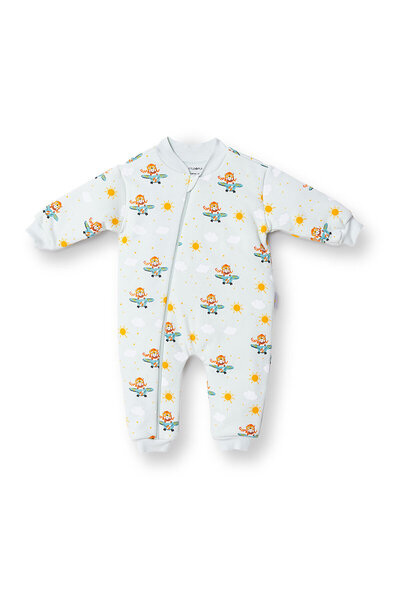 Little Plane Erkek Bebek Uyku Tulumu Fermuarlı 2,5 tog Bisiklet Yaka Uzun Kol...