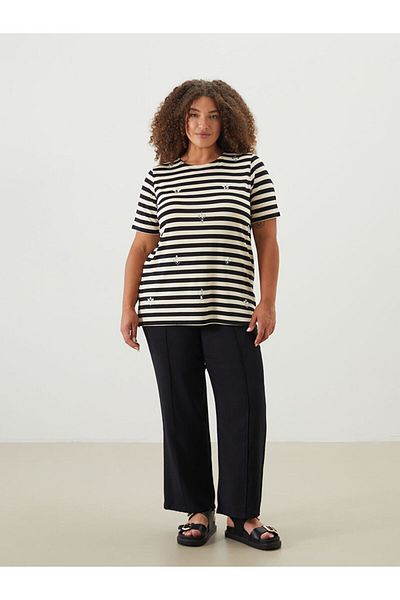 LC Waikiki New Season Crew Neck Striped Women's Blouse - S5Me24Z8