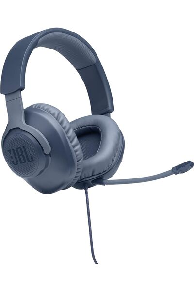 JBL Quantum 100 Wired Over-Ear Gaming Headset with Detachable Boom Microphone (Blue)