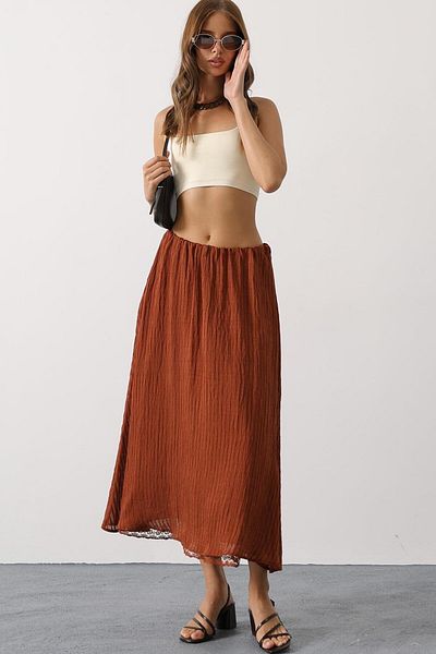 VAGGON Lace Detailed Long Skirt