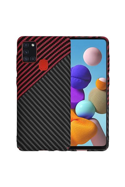 Tim Protective Case for Samsung Galaxy A21s, Timacondesign, Y43, Hard Plastic, Elegant Ruby Vortex