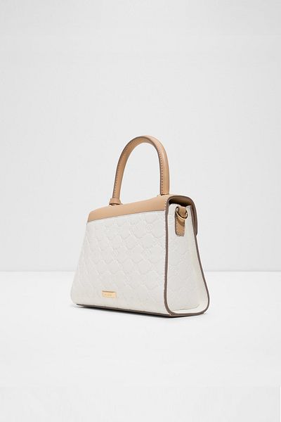 Aldo Crellita - Women's Double Color Lock Closure Small Size White Bag