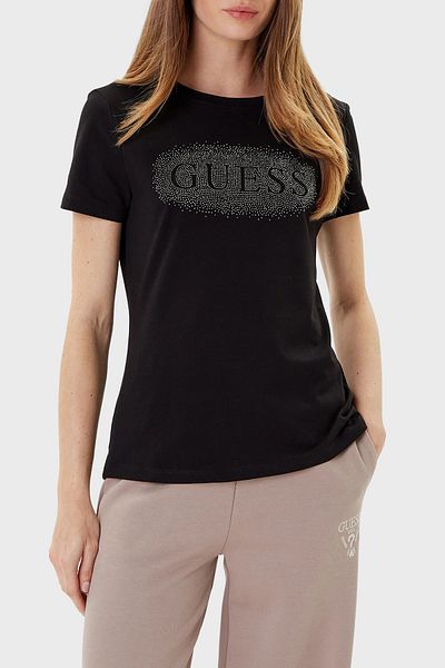 Guess Ingrid Stoned Stretch Cotton Regular Fit Crew Neck t Shirt V5Yi08J1314 t Shi̇rt V5Yi08