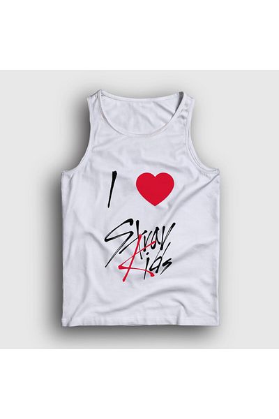 Presmono Unisex White I Love Stray Kids Undershirt 566723Tt