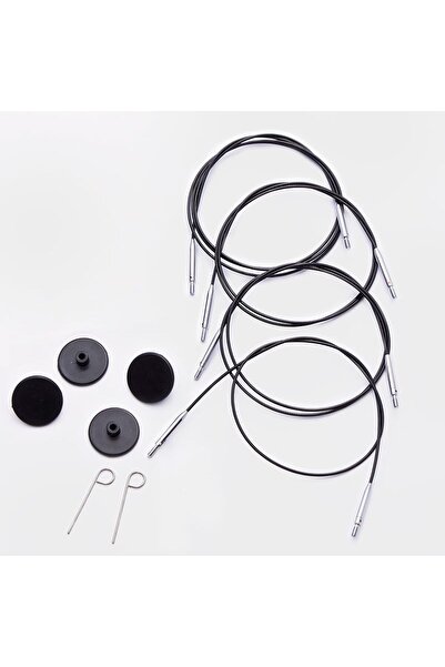 balım hobi evi Değiştirilebilir Misina Şiş Kablosu 60-80-100 Cm 3lü Set siyah