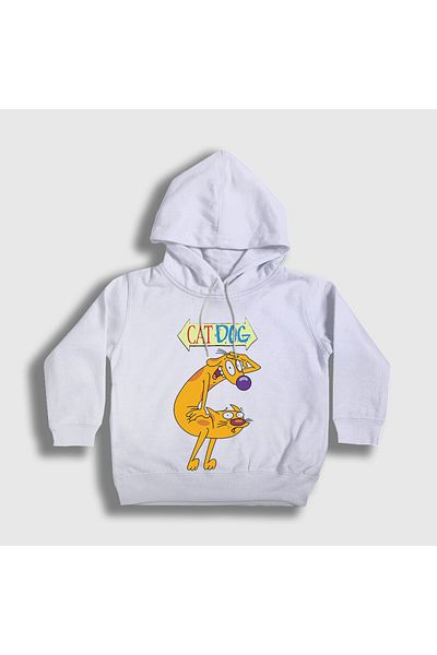 Presmono Unisex Kids White Cat Dog Cat Dog Hooded Sweatshirt 565990Tt