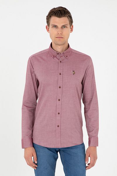U.S. Polo Assn. Men's Slim Fit Shirt Burgundy
