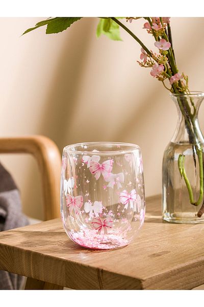 LC Waikiki Flower Printed Glass Cup 300 ml