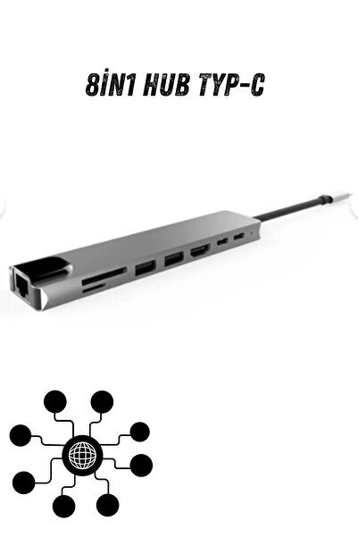 Teknoşık 8 Port HDMI + Ethernet + USB 3.0 Çoklayıcı – Laptop ve PC İçin Çoklu...