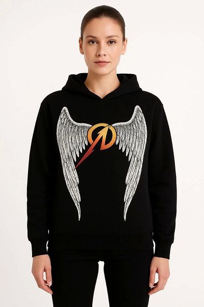 Silerra Metallica Two Thread Hoodie Front and Back Printed Hoodie - Black