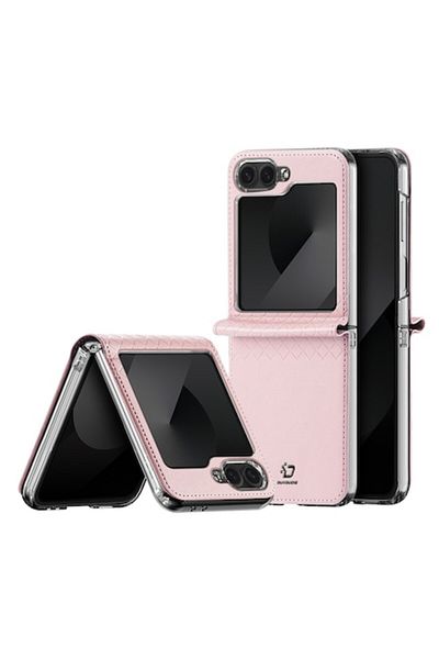 Tim High Protection Case for Samsung Galaxy Z Flip6, Timacondesign, E49, Faux Leather, Soft Rose