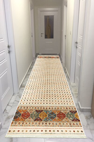 VOPTEKS Renkli Halı Yolluk Makinede Yıkanabilir Halı Kaymaz Taban Halı