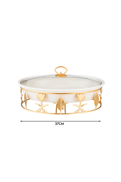 Abareek Al Safa Gold oval food warmer with tender