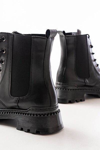 Budi Mengü Rs-2430 Black Heeled Gusseted Daily Women's Boots