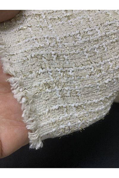 Yiğit Kumaş Silvery Tweed Fabric, Piece 100X150 cm