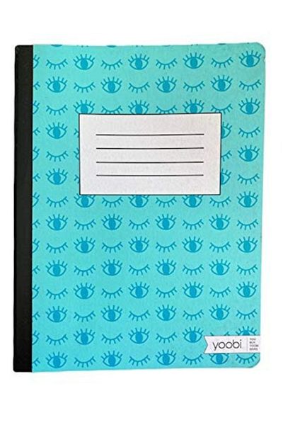 Yoobi Composition Book, College Ruled - Aqua Eyes Closed