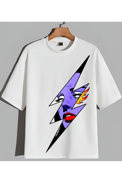 Sebesta Fashion New Season Lightning Woman Printed Cotton T-Shirt Sebesta Fas...
