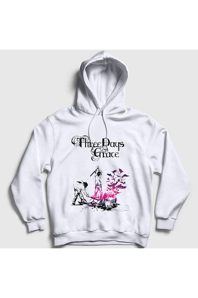 Presmono Unisex White Life Starts Now Three Days Grace Hooded Sweatshirt 567278Tt