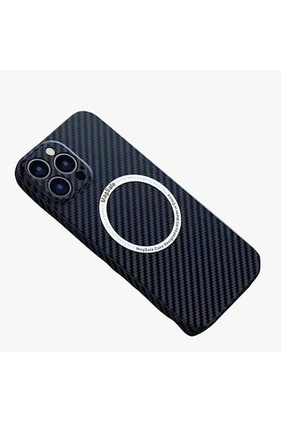 SOHO Protective Case for iPhone 14 Pro Max, Magnetic, MagSafe, Carbon Fiber, Shockproof, Blue