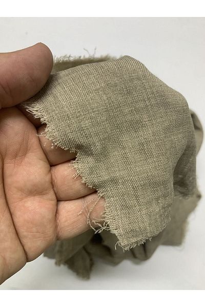 Yiğit Kumaş Sofia Linen Fabric with Polyester, Piece 85X145 cm Milk Coffee